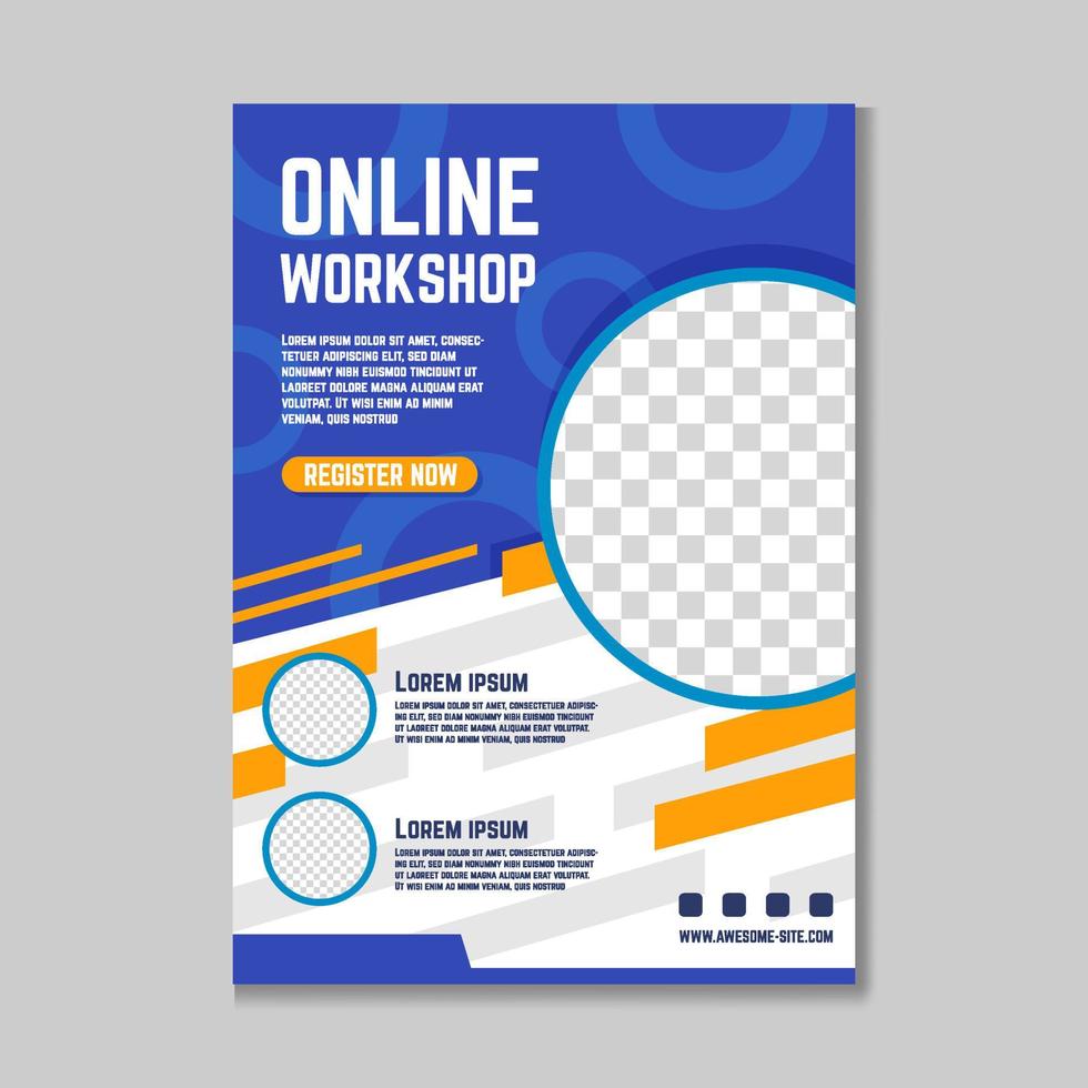 Online Workshop Poster Template vector