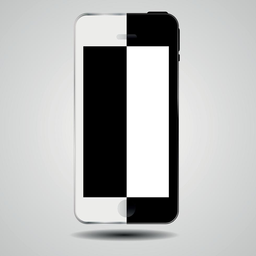 Black and white concept mobile phone vector illustration