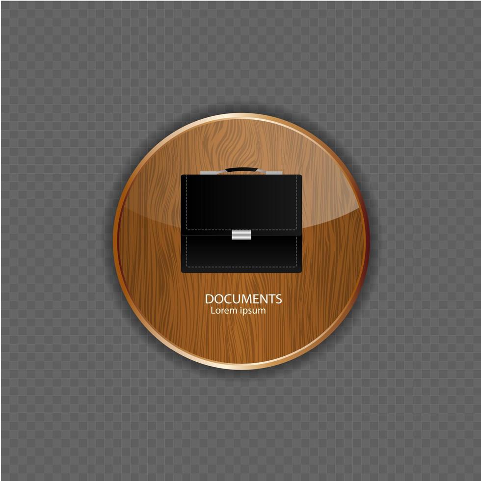 Documents wood application icons vector illustration