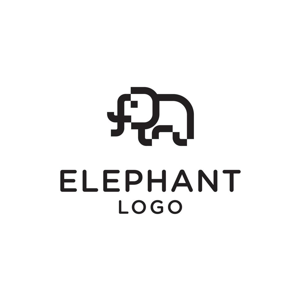 Elephant logo vector icon template on white background.