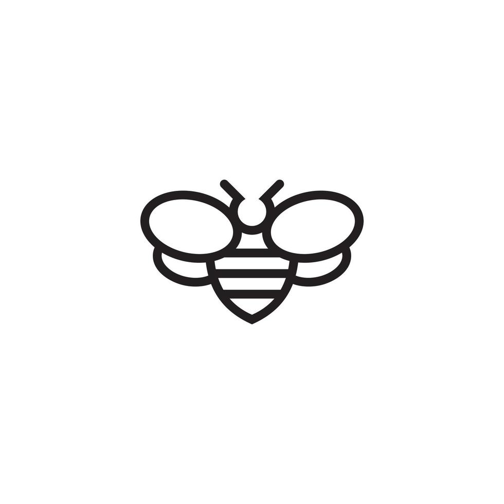 vector de estilo de línea de icono de logotipo de abeja.