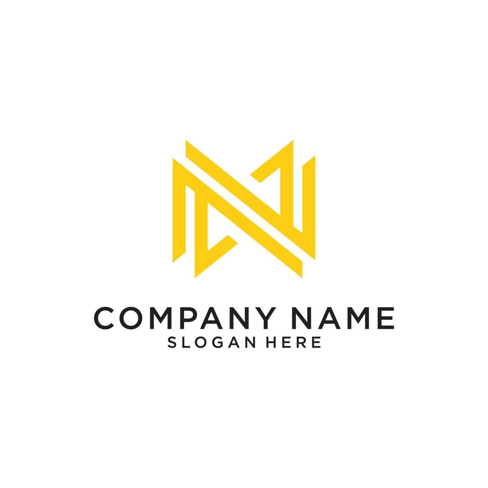 Letter N or NN monogram logo design vector. vector