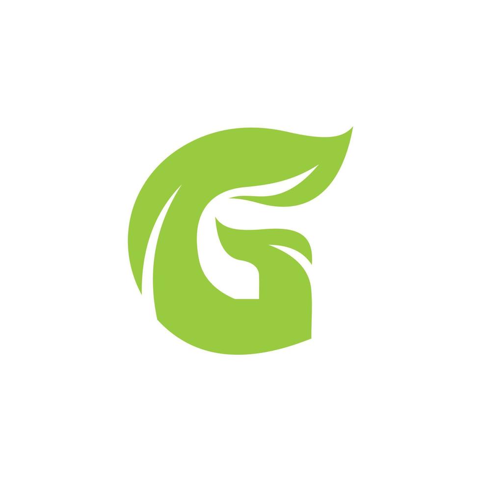letra inicial g con diseño de logotipo de lujo de hoja vector