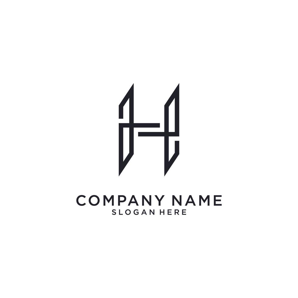 concepto de diseño vectorial del logotipo inicial de la letra h. vector