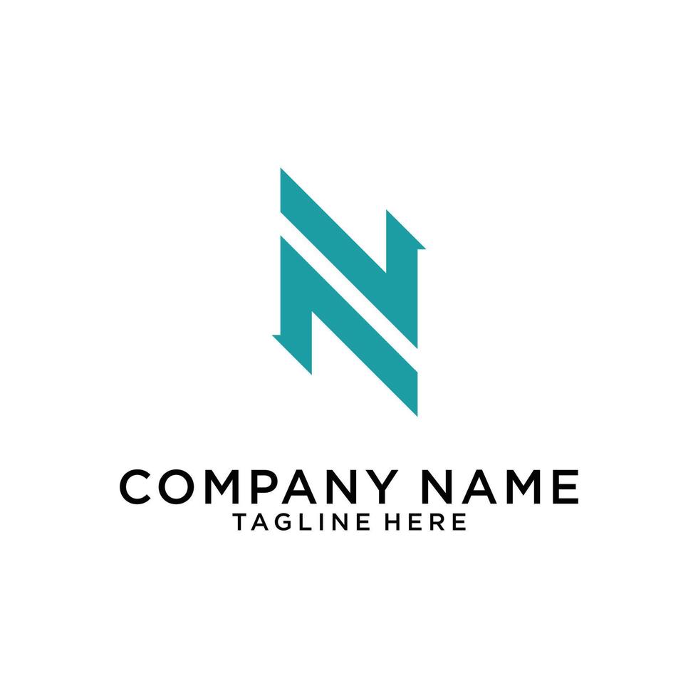 Initial letter N logo design vector concept.