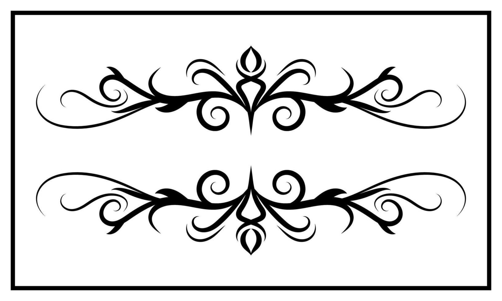 vintage ornament, black and white, border vector