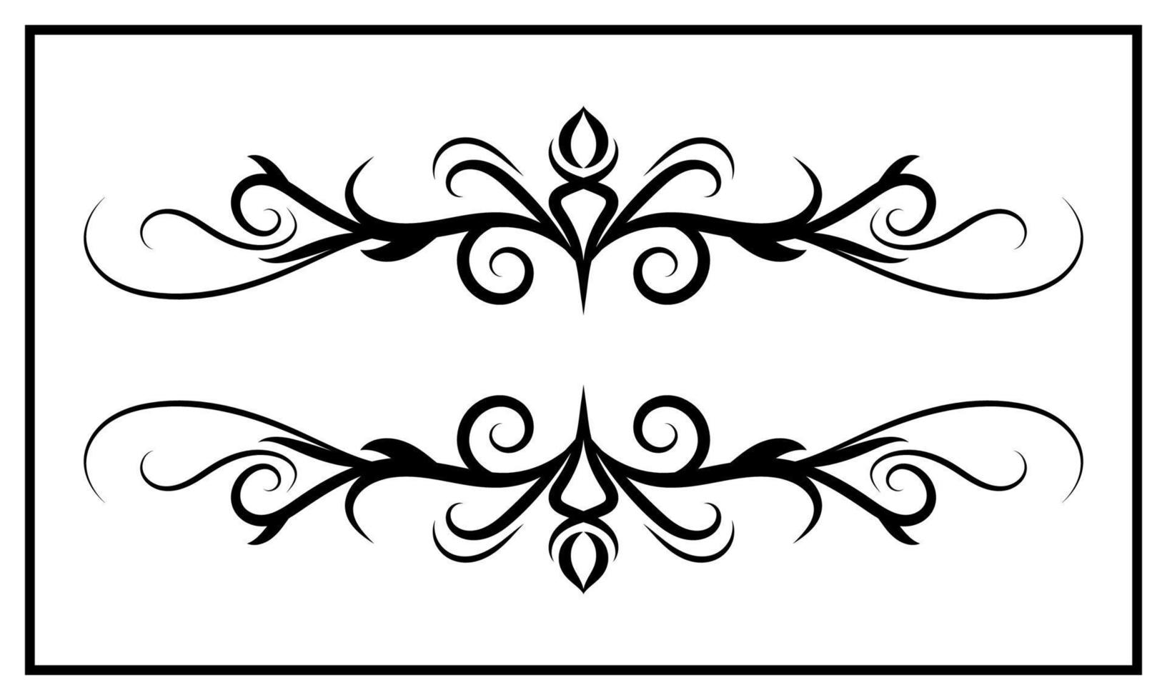 vintage ornament, black and white, border vector