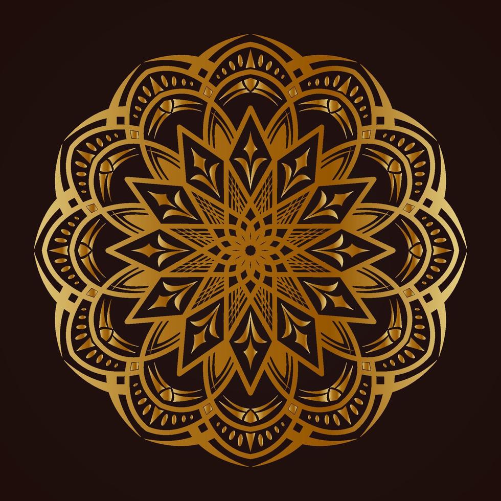 mandala vector decoración redonda dorada