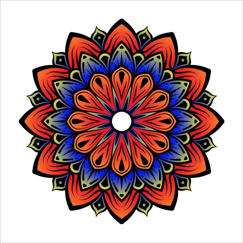 vector de mandala con hermosos colores decoración redonda