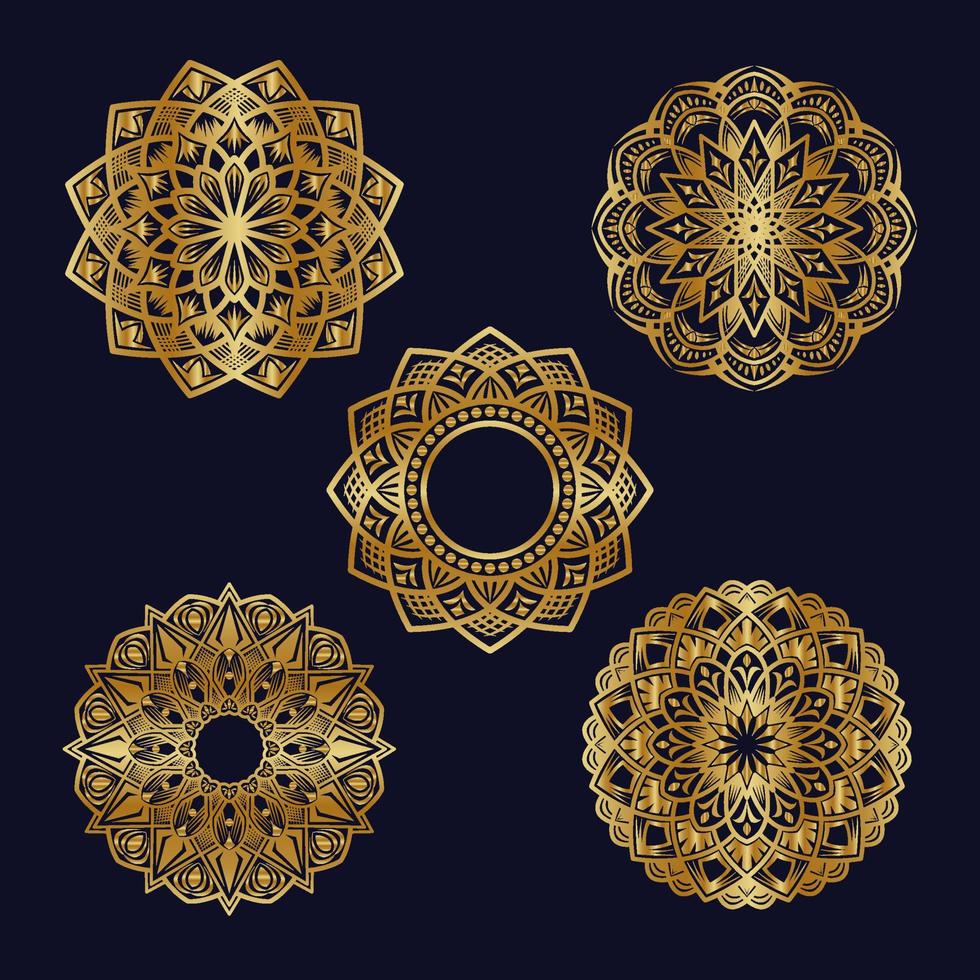 vector mandala set, gold decoration