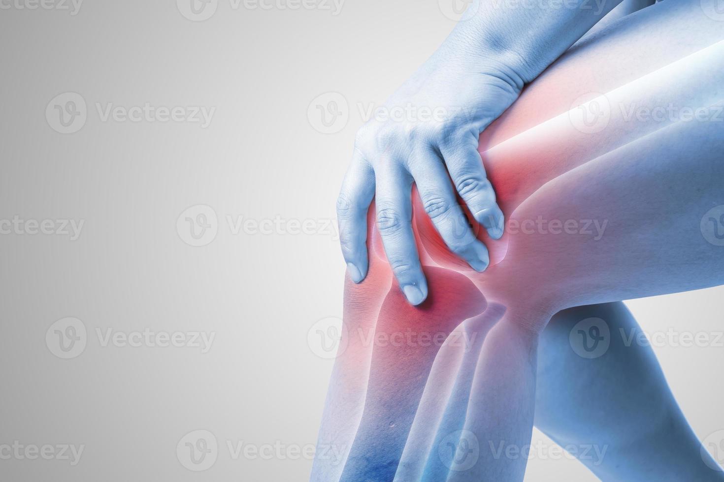 Human Knee Injury Knee Pain Joint Pain Medical Person Highlighting Black And White Tone On The Knee photo