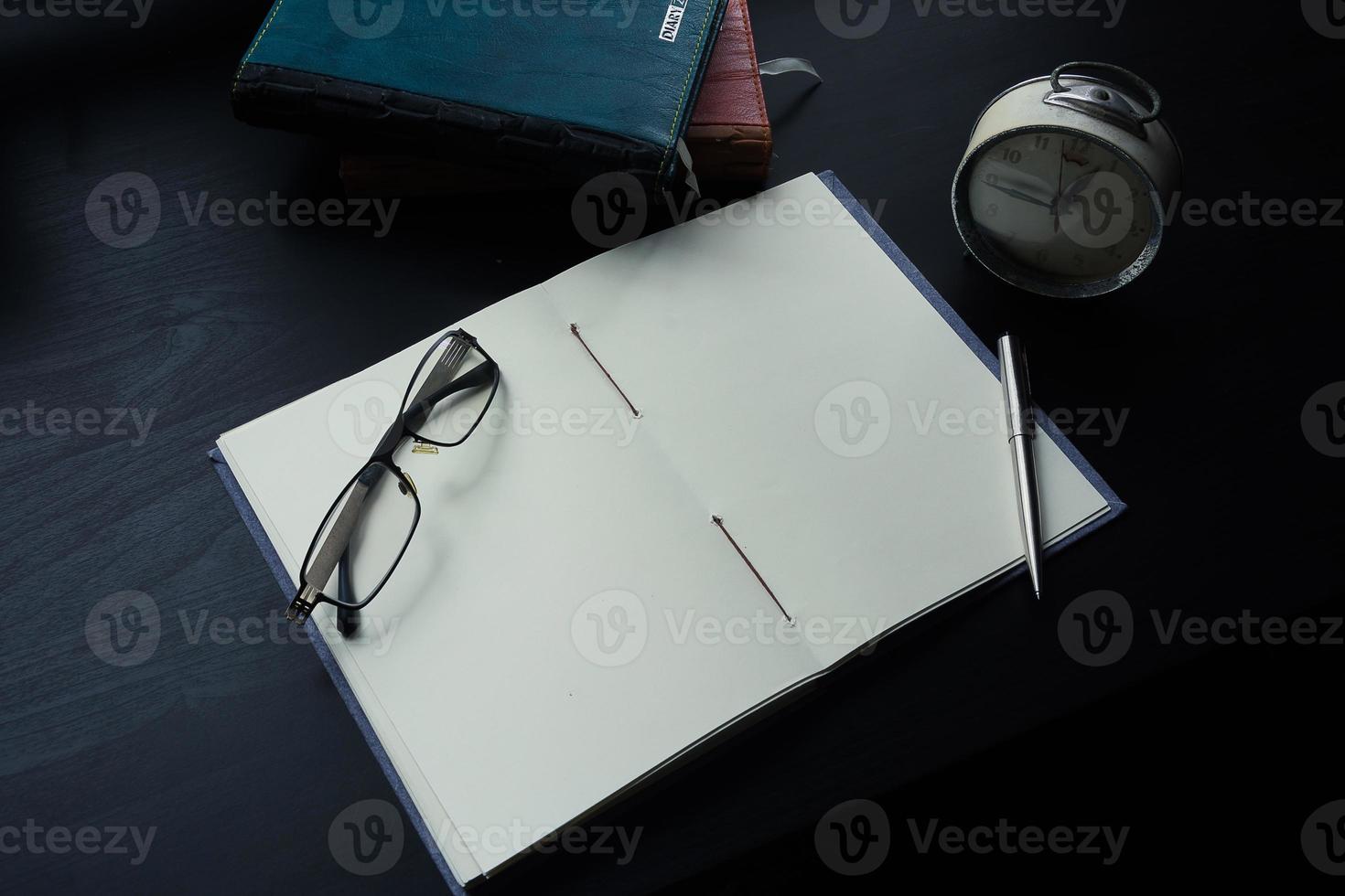 Notebook on the desk , Empty space on the notebook for Enter text or image photo