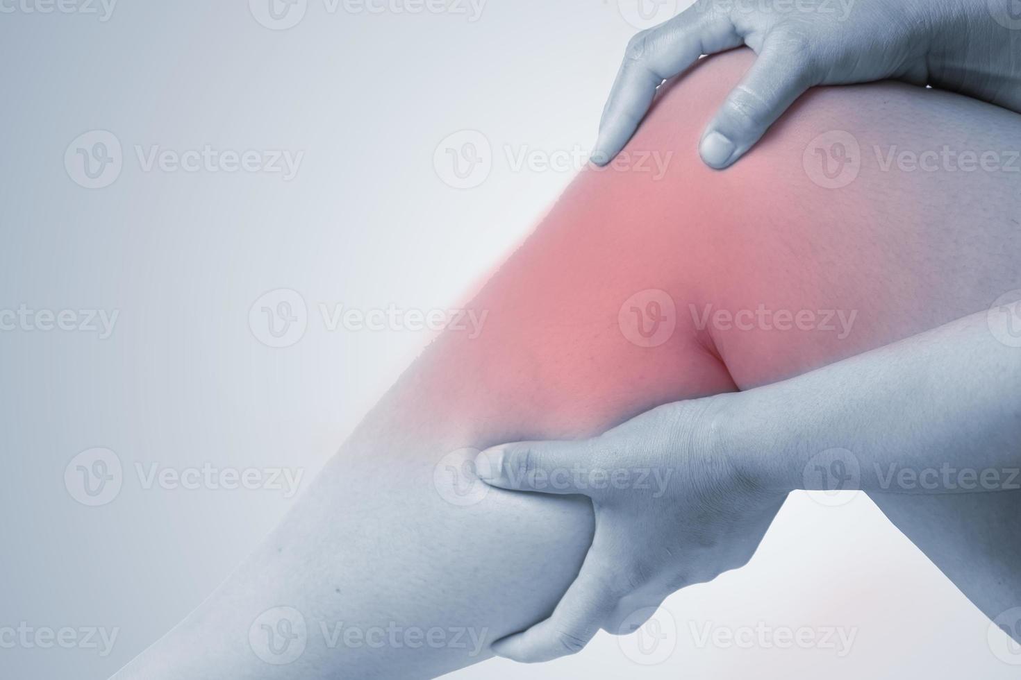 knee injury in humans .knee pain,joint pains people medical, mono tone highlight at knee photo