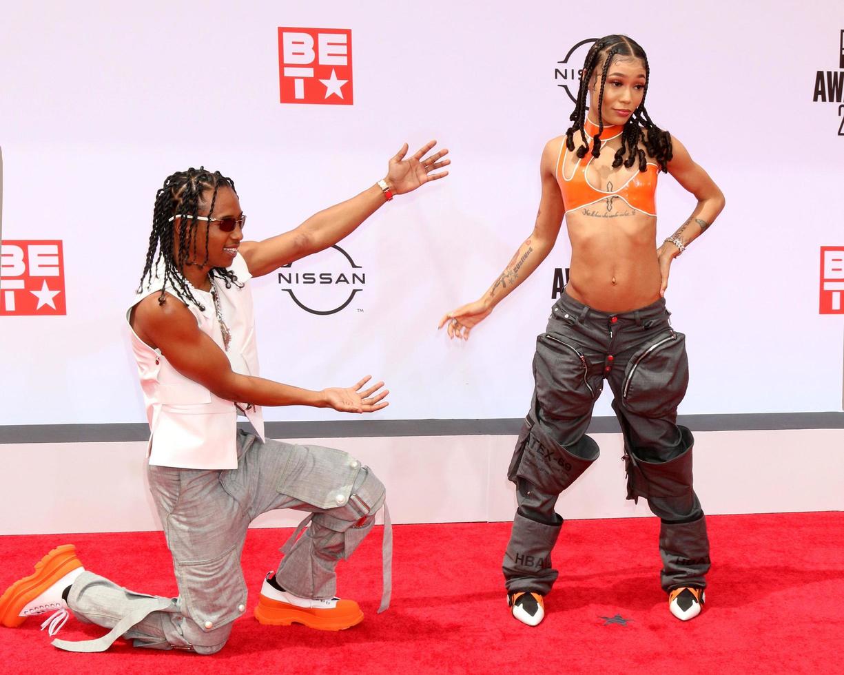LOS ANGELES  JUN 27 - Pressa, Coi Leray at the BET Awards 2021 Arrivals at the Microsoft Theater on June 27, 2021 in Los Angeles, CA photo