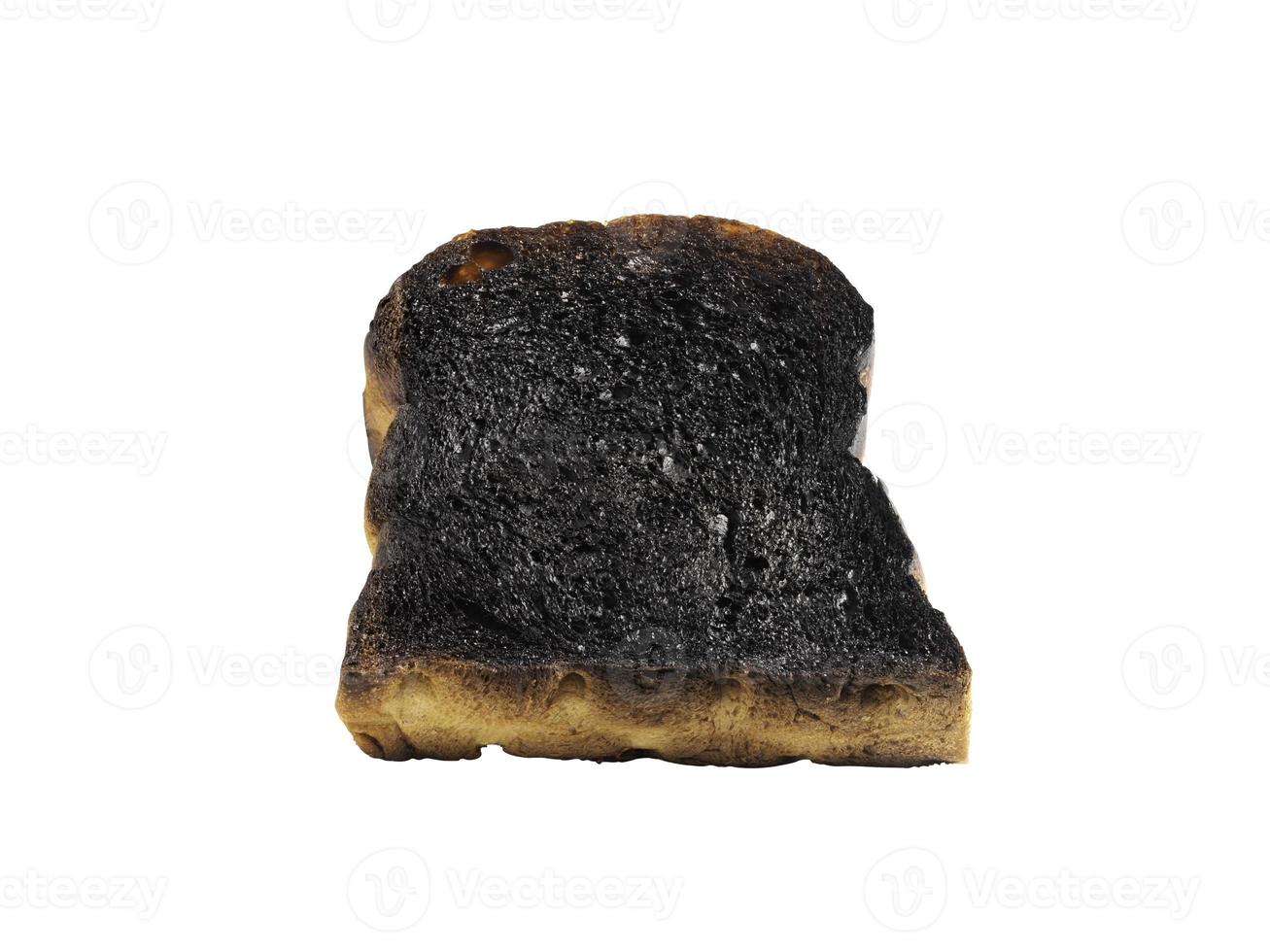 Burnt toast slices isolated on a white background photo