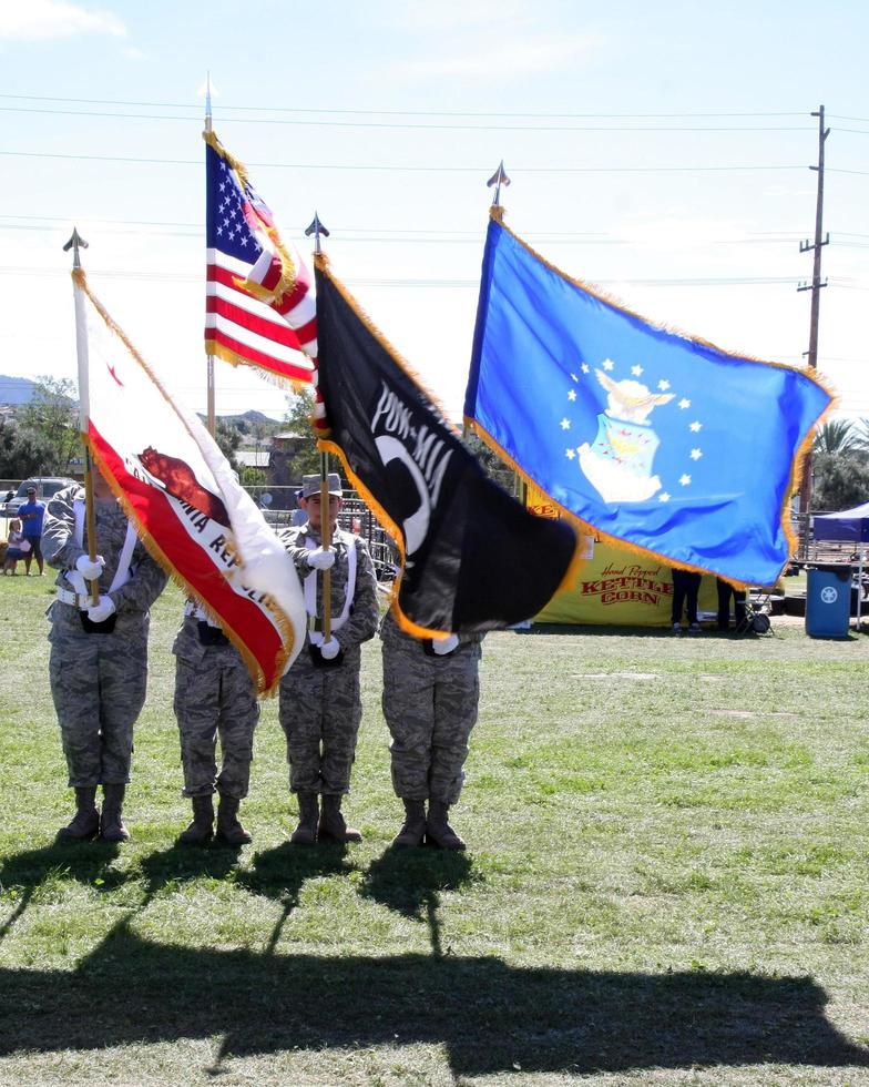 LOS ANGELES, OCT 9 - Presentation of Colors at the Celebrities Salute the Military at Corn Maze at the Big Horse Feed and Mercantile on October 9, 2015 in Temecula, CA photo