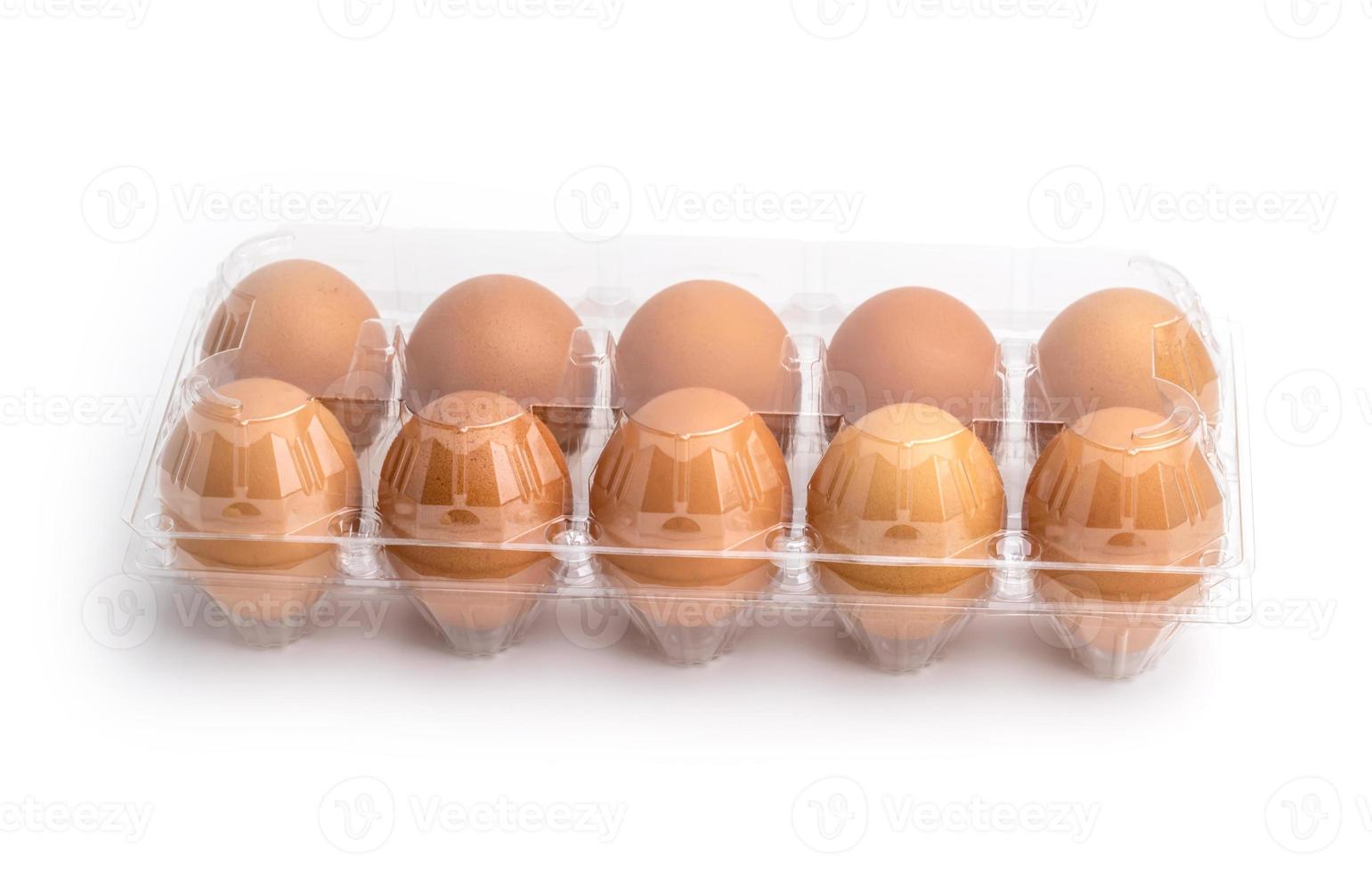 Eggs in a plastic box photo