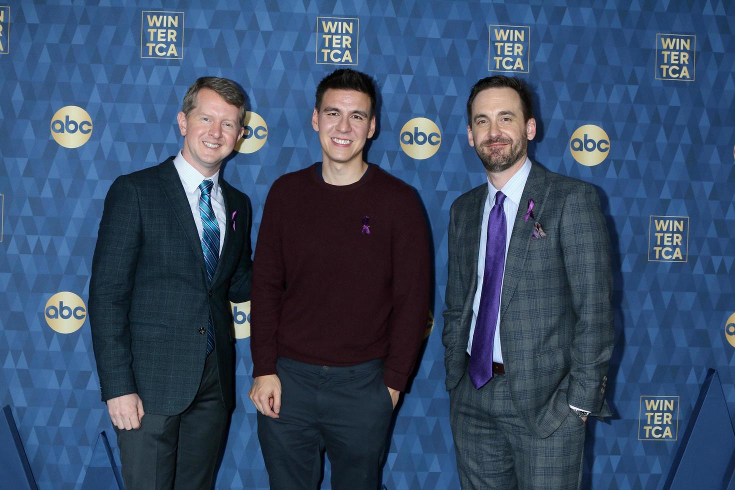 LOS ANGELES JAN 8 Ken Jennings, James Holzhauer, and Brad Rutter at the ABC Winter TCA Party