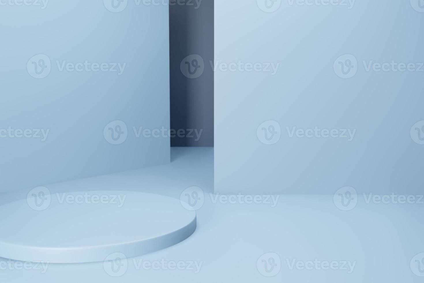 3d rendering illustration of podium stage display showcase for product placement in minimal design. photo