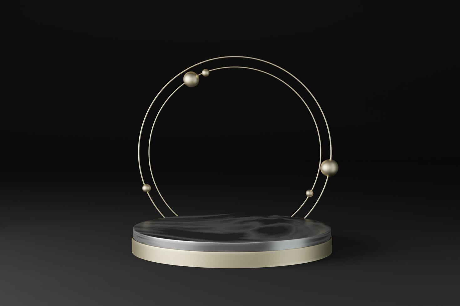 3d rendering illustration of podium stage display showcase for product placement in minimal design. photo