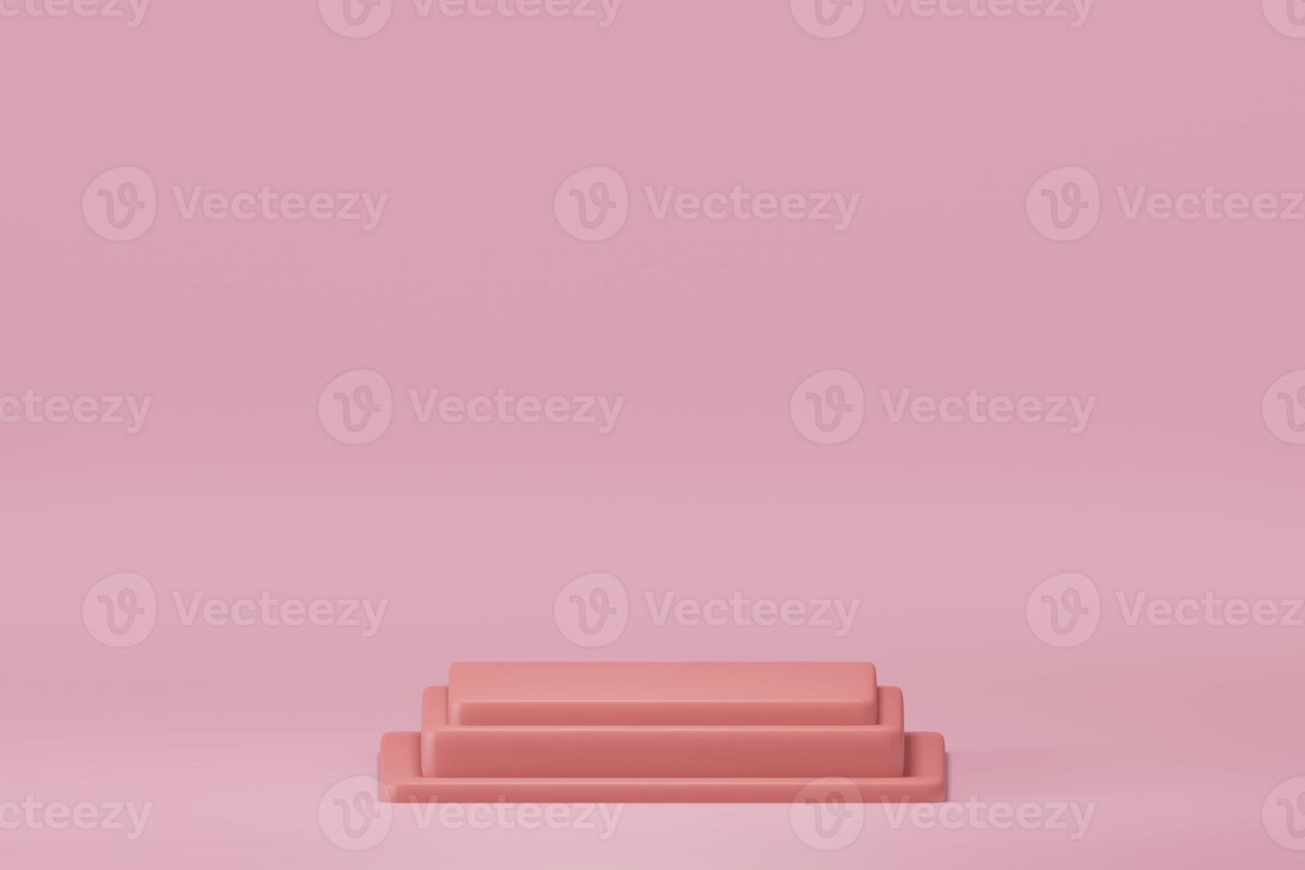 3d rendering illustration of podium stage display showcase for product placement in minimal design. photo