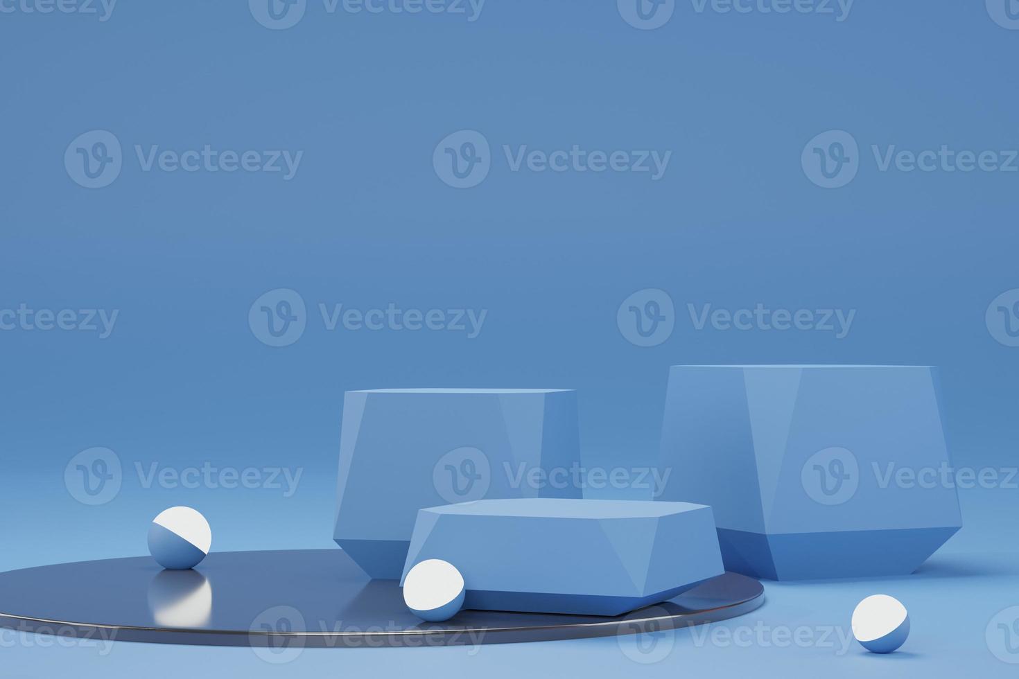 3d rendering illustration of podium stage display showcase for product placement in minimal design. photo