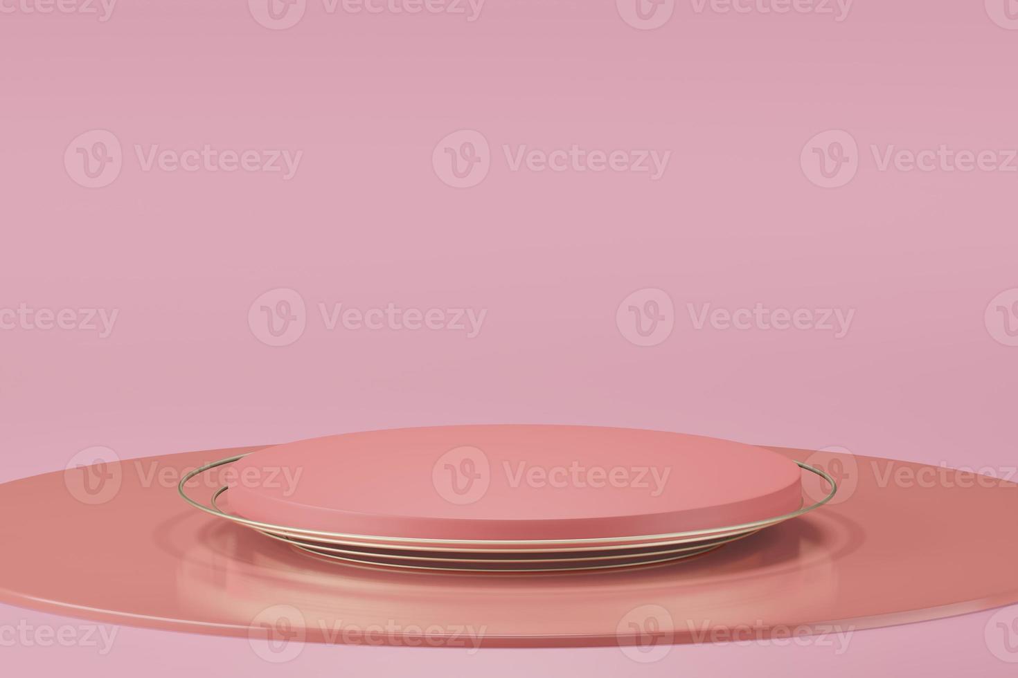 3d rendering illustration of podium stage display showcase for product placement in minimal design. photo