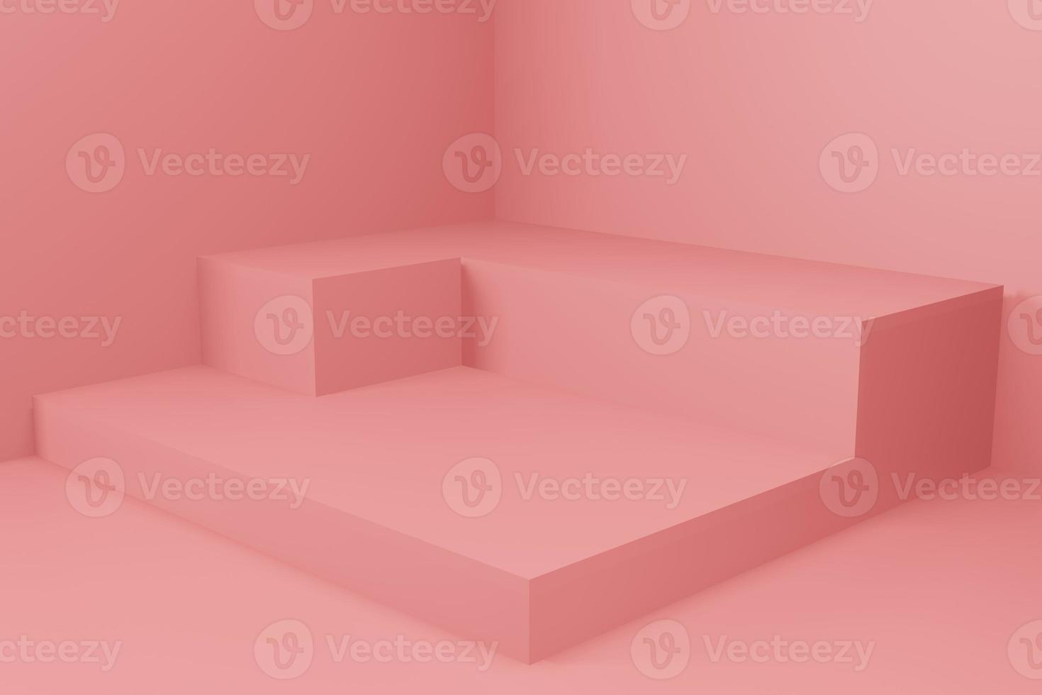3d rendering illustration of podium stage display showcase for product placement in minimal design. photo