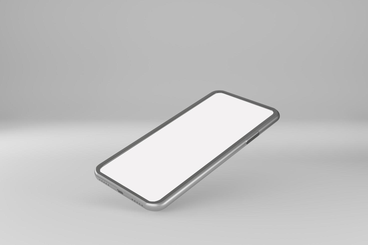 3d rendering illustration of mobile phone mockup in minimal design photo