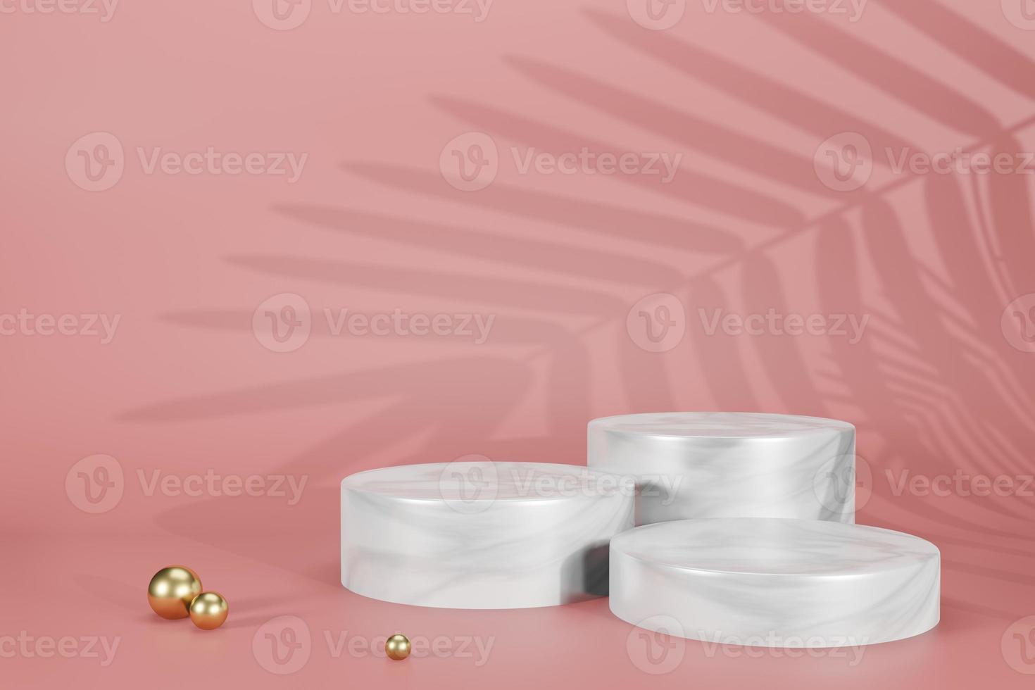 3d rendering illustration of podium stage display showcase for product placement in minimal design. photo