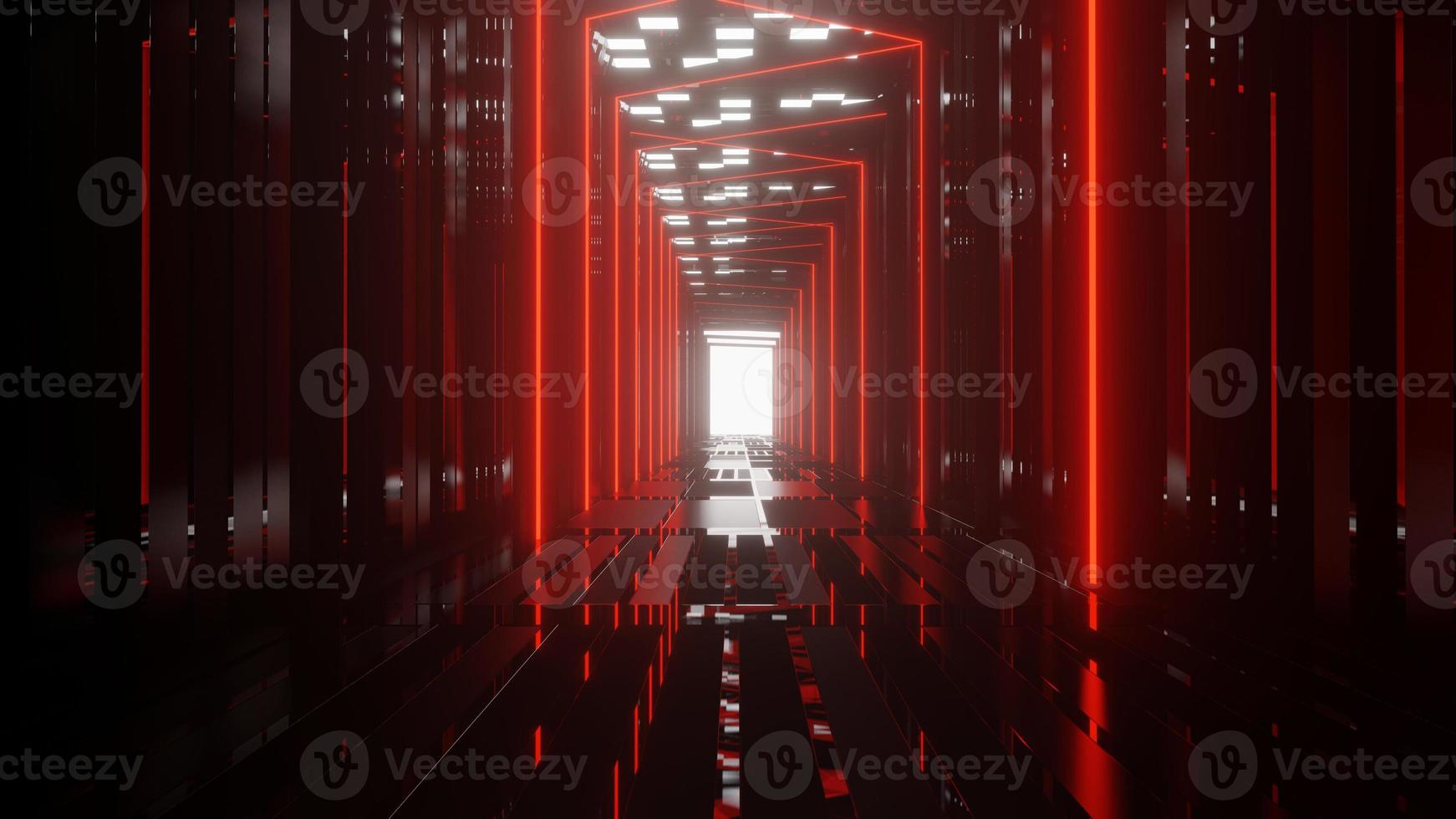 3d rendering of abstract background science fiction sci-fi hallway photo