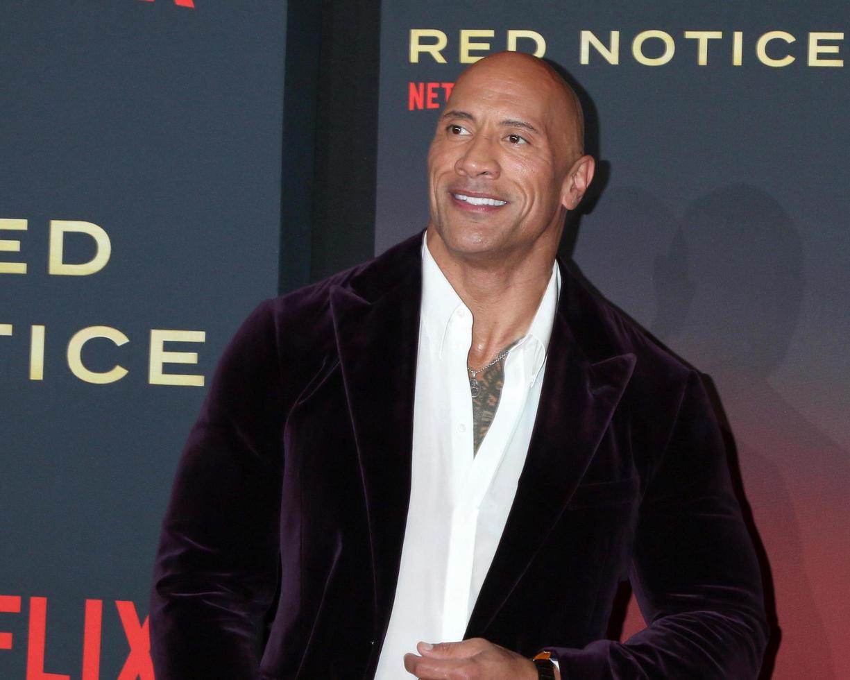 LOS ANGELES  NOV 3 - Dwayne Johnson at the Red Notice World Premiere at LA Live on November 3, 2021 in Los Angeles, CA photo