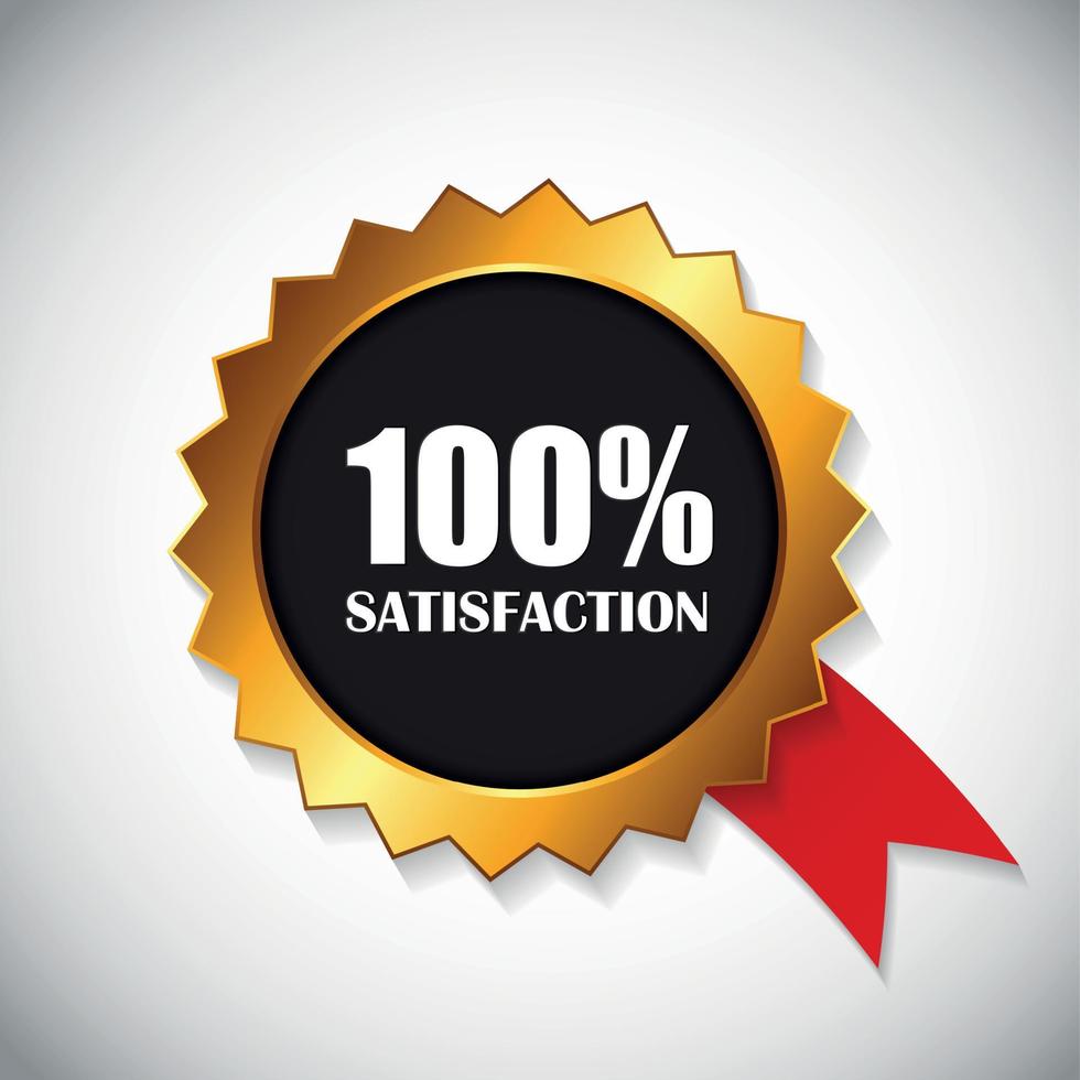 100 Satisfaction Golden Label Vector Illustration