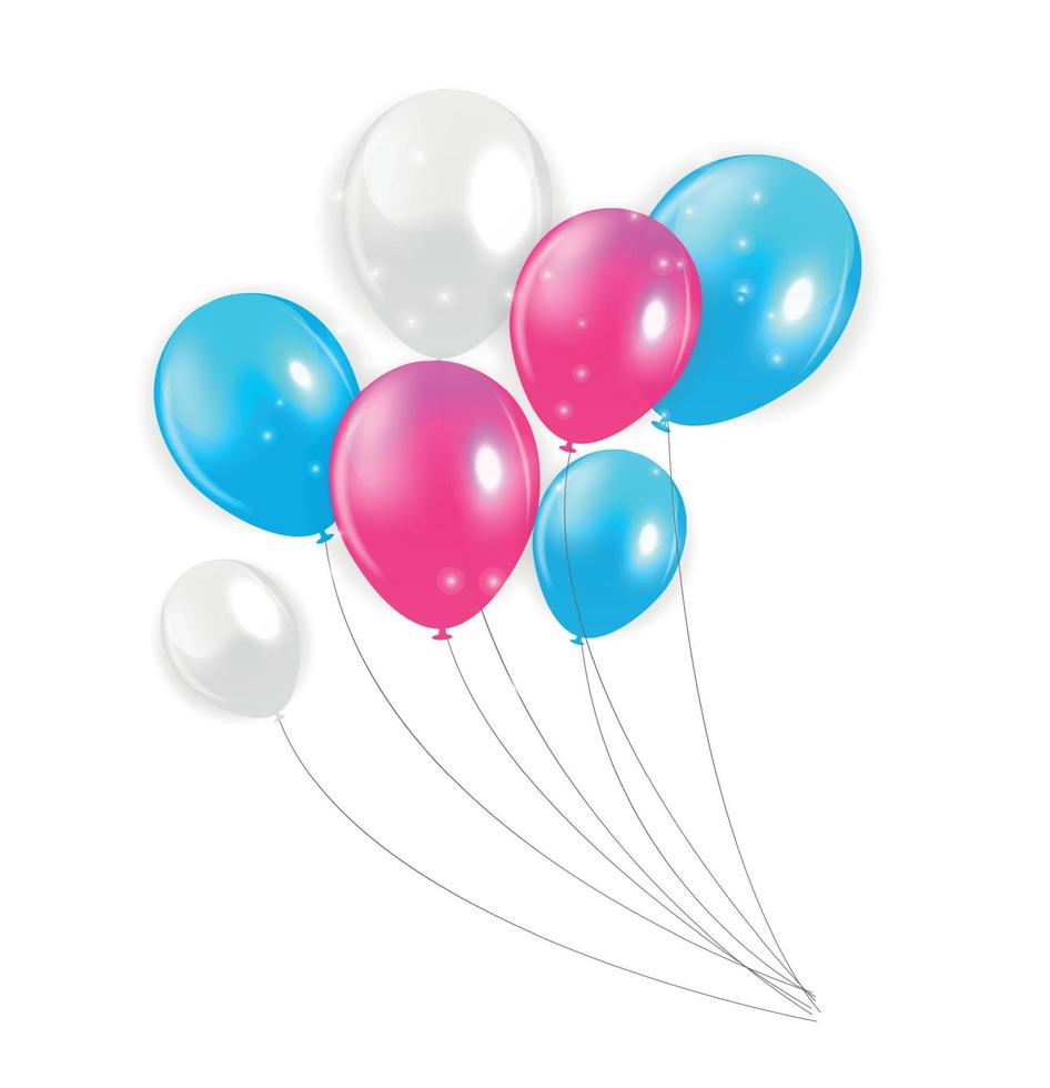 Set of Colored Balloons, Vector Illustration.