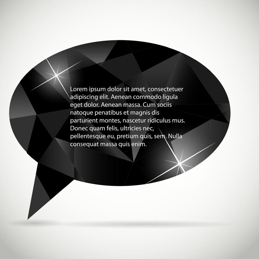Abstract beautiful diamond speech bubble illustration vector