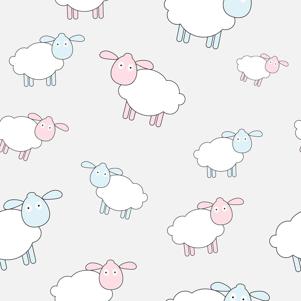 Abstract lamb seamless pattern background vector illustration