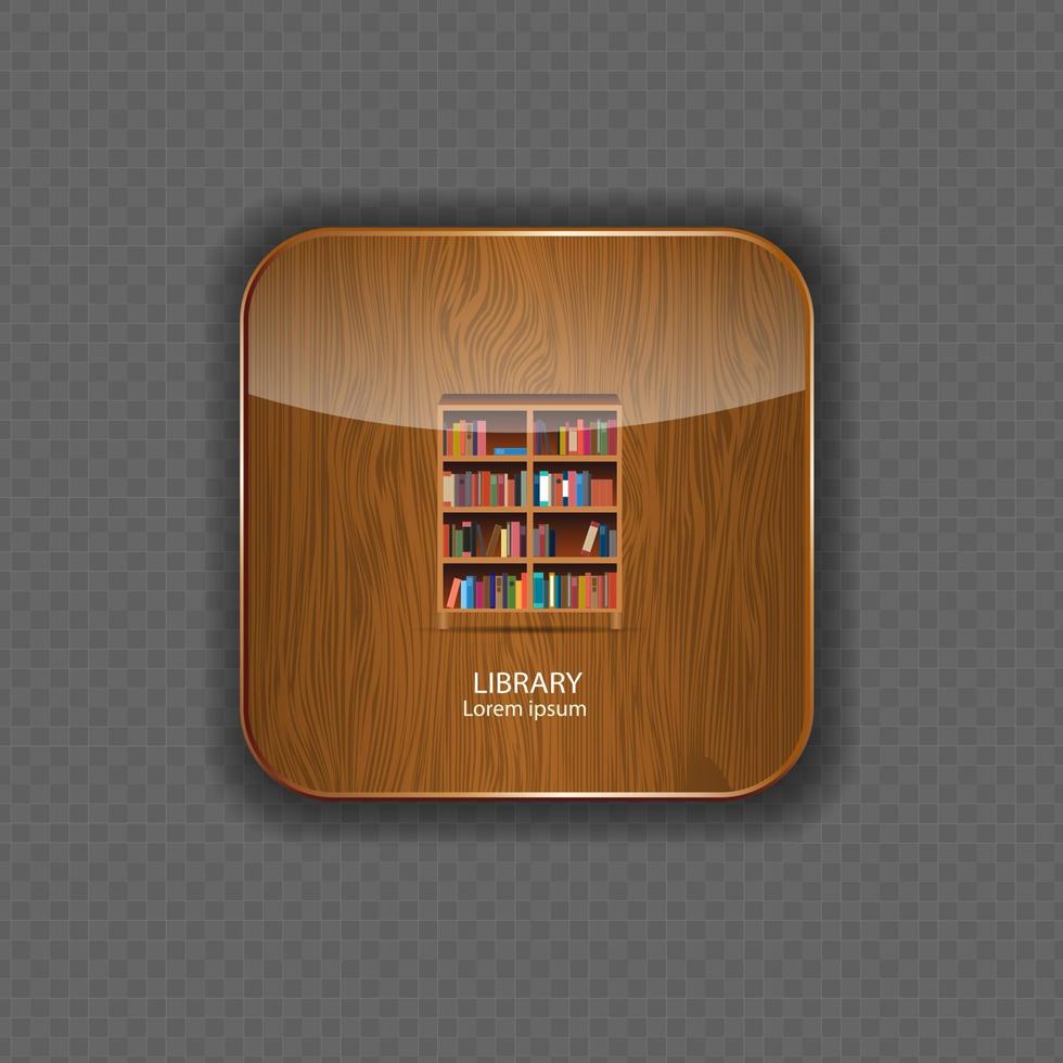 Library wood application icons vector illustration