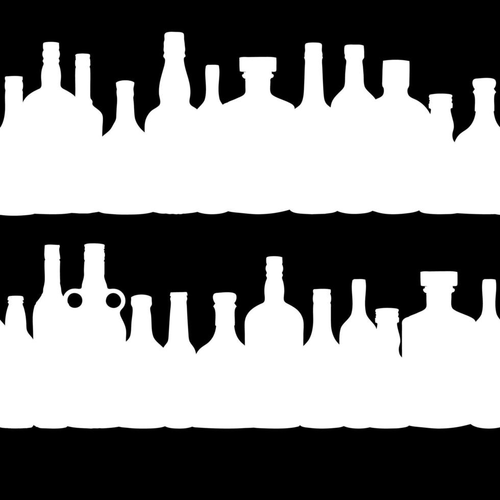 vector illustration silhouette alcohol bottle seamless pattern