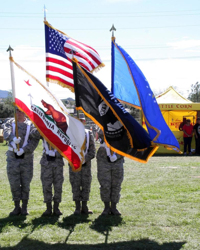 LOS ANGELES, OCT 9 - Presentation of Colors at the Celebrities Salute the Military at Corn Maze at the Big Horse Feed and Mercantile on October 9, 2015 in Temecula, CA photo