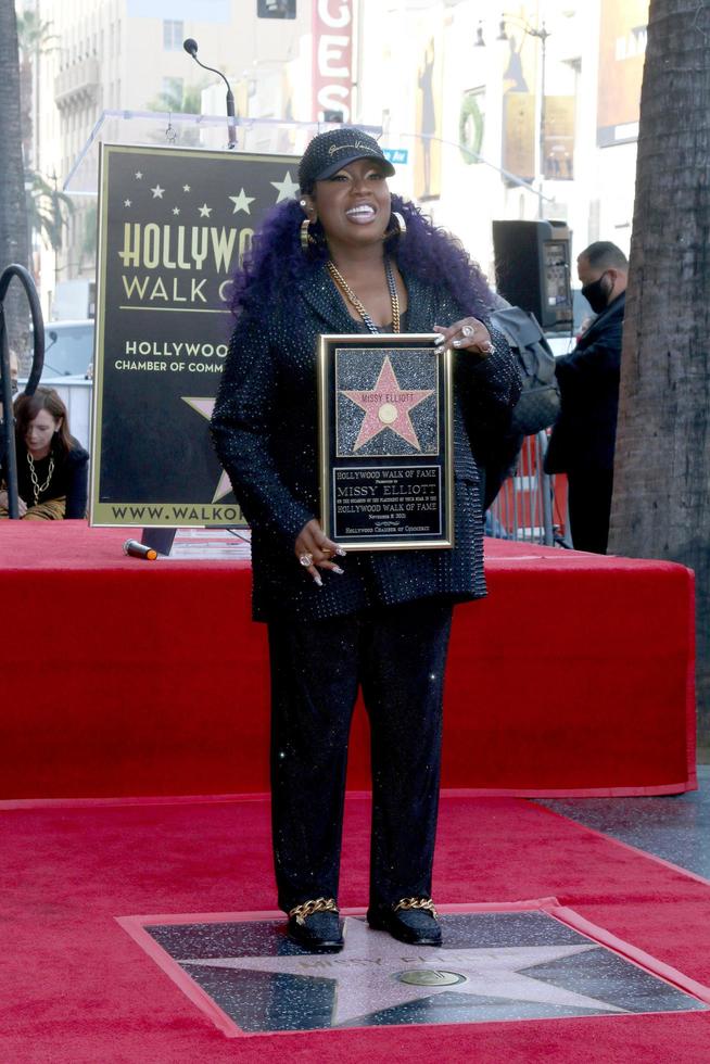 LOS ANGELES  NOV 8 - Missy Elliott at the Missy Elliott Star Ceremony on the Hollywood Walk of Fame on November 8, 2021 in Los Angeles, CA photo