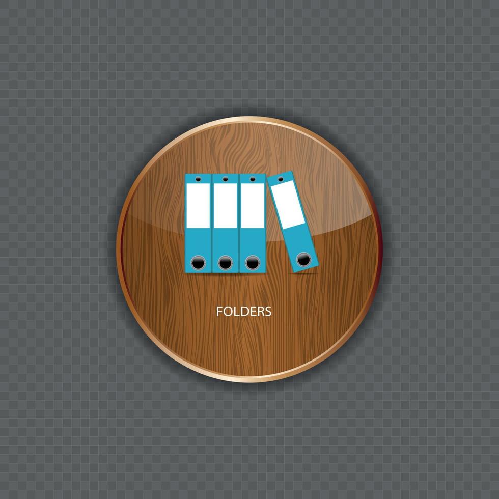 Folders wood application icons vector illustration