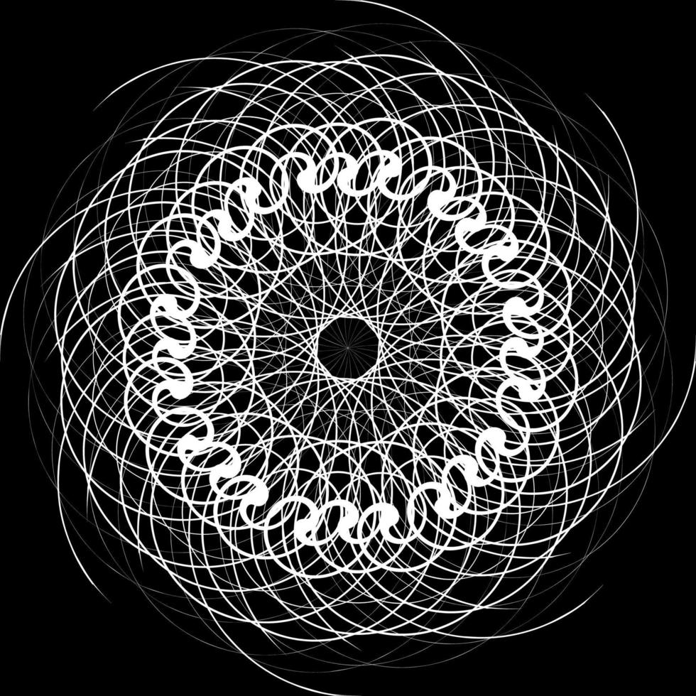 Black and White Abstract Psychedelic Art Background. Vector Illustration.