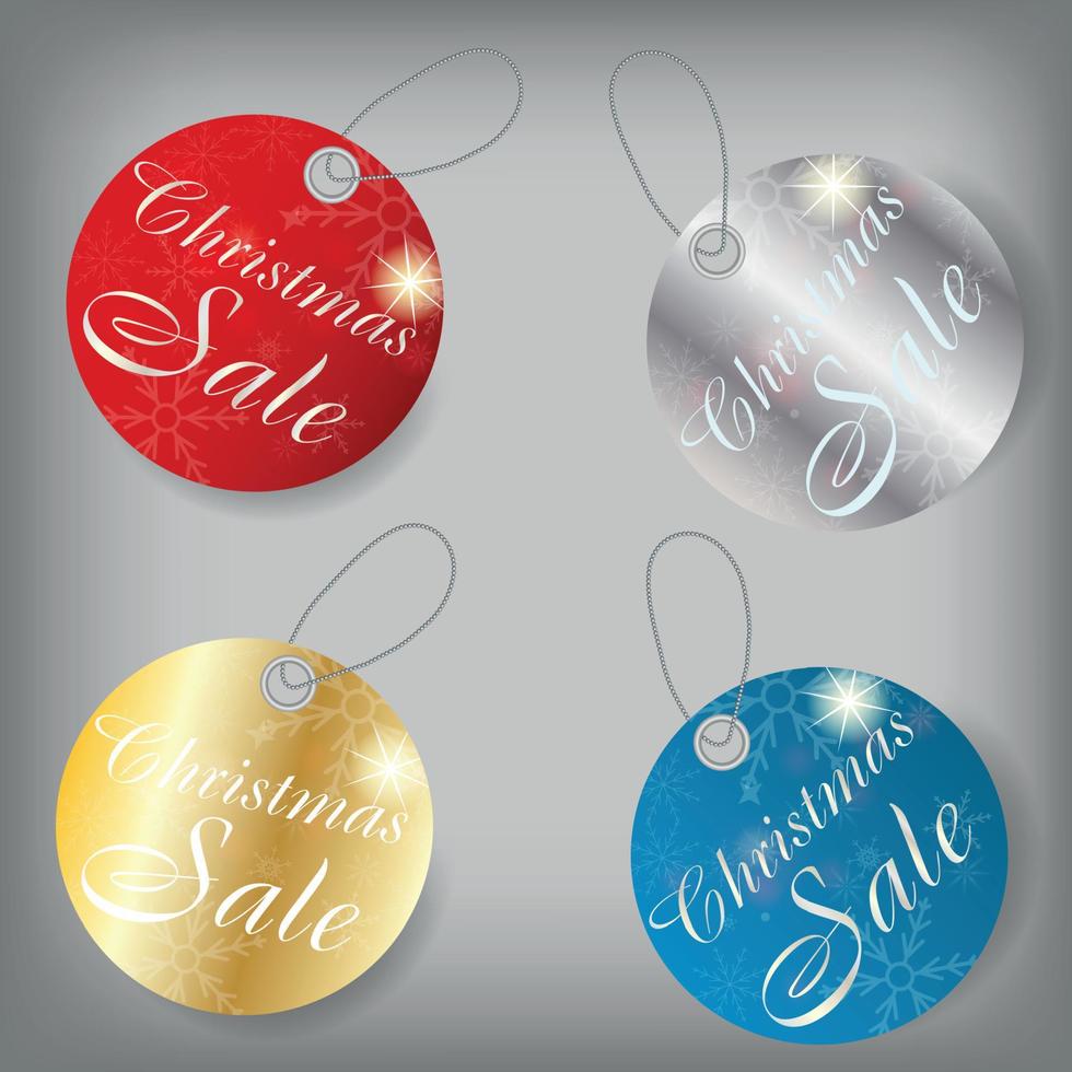 Set of Christmas Sale Tags. Vector illustration