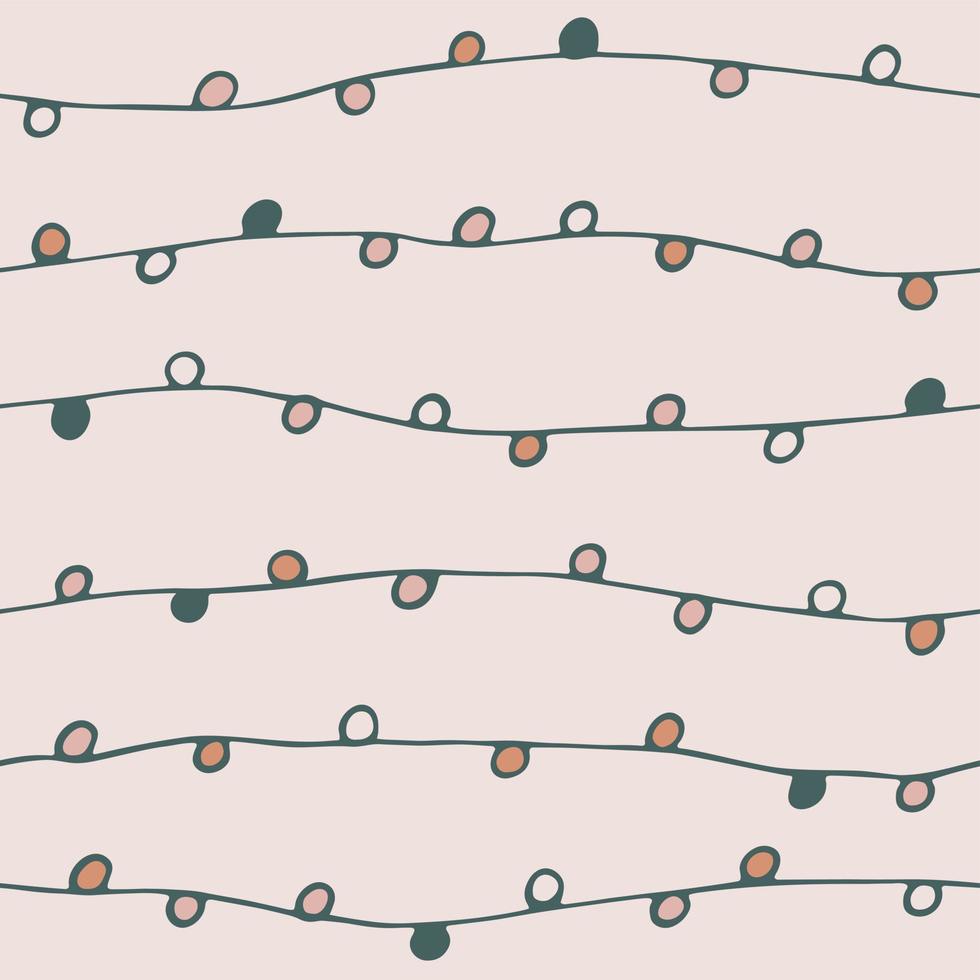 Vector seamless pattern of hand drawn beads. Abstract background from decorative elements of doodle lines