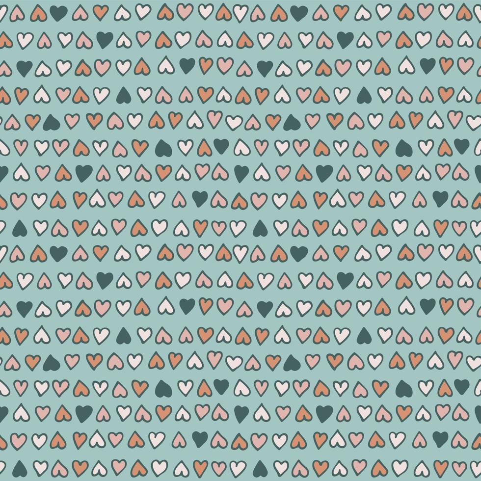 Vector seamless pattern of hand drawn hearts. Abstract background from decorative doodle elements