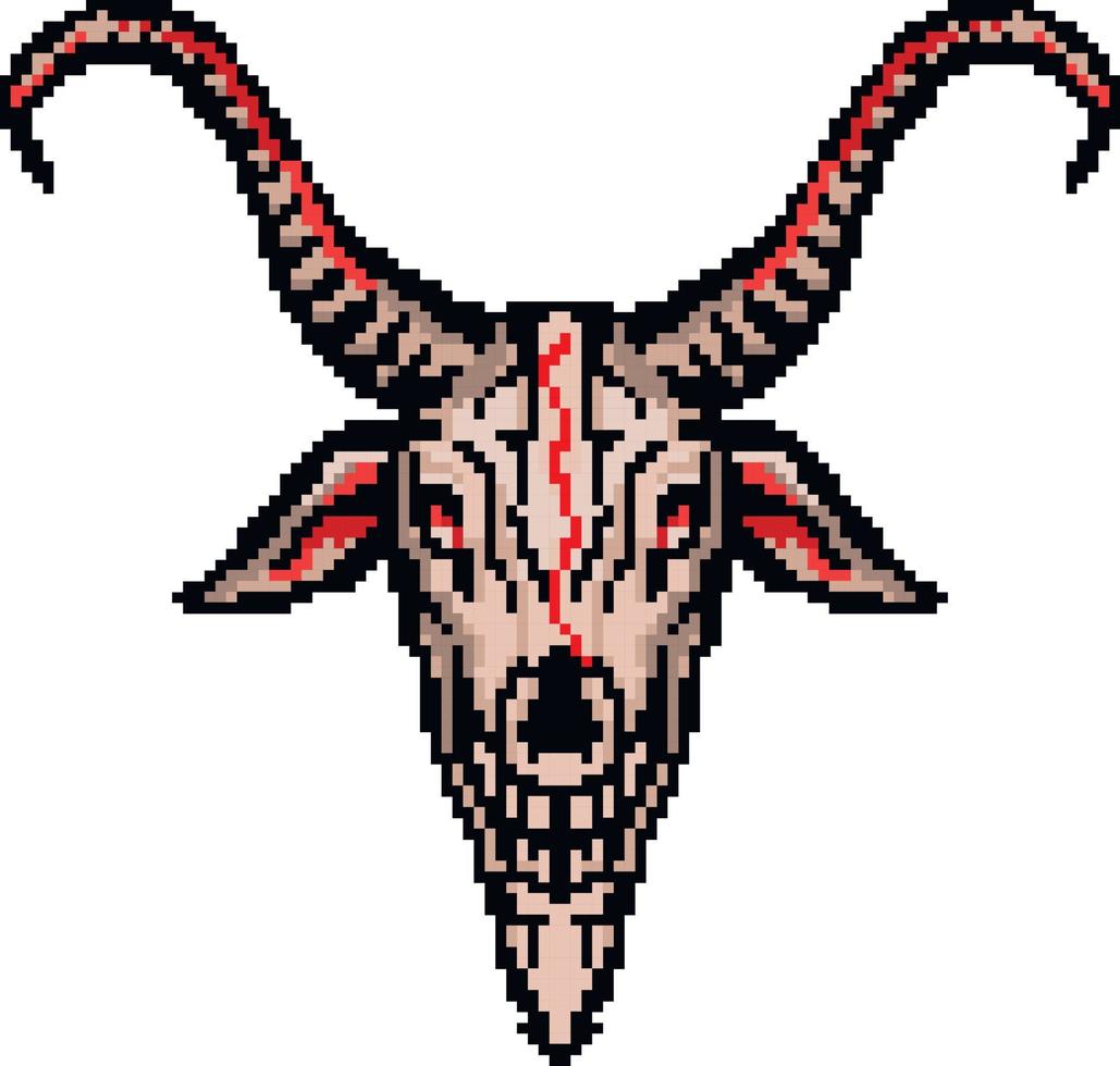pixel sign with goat, vintage design t shirts vector