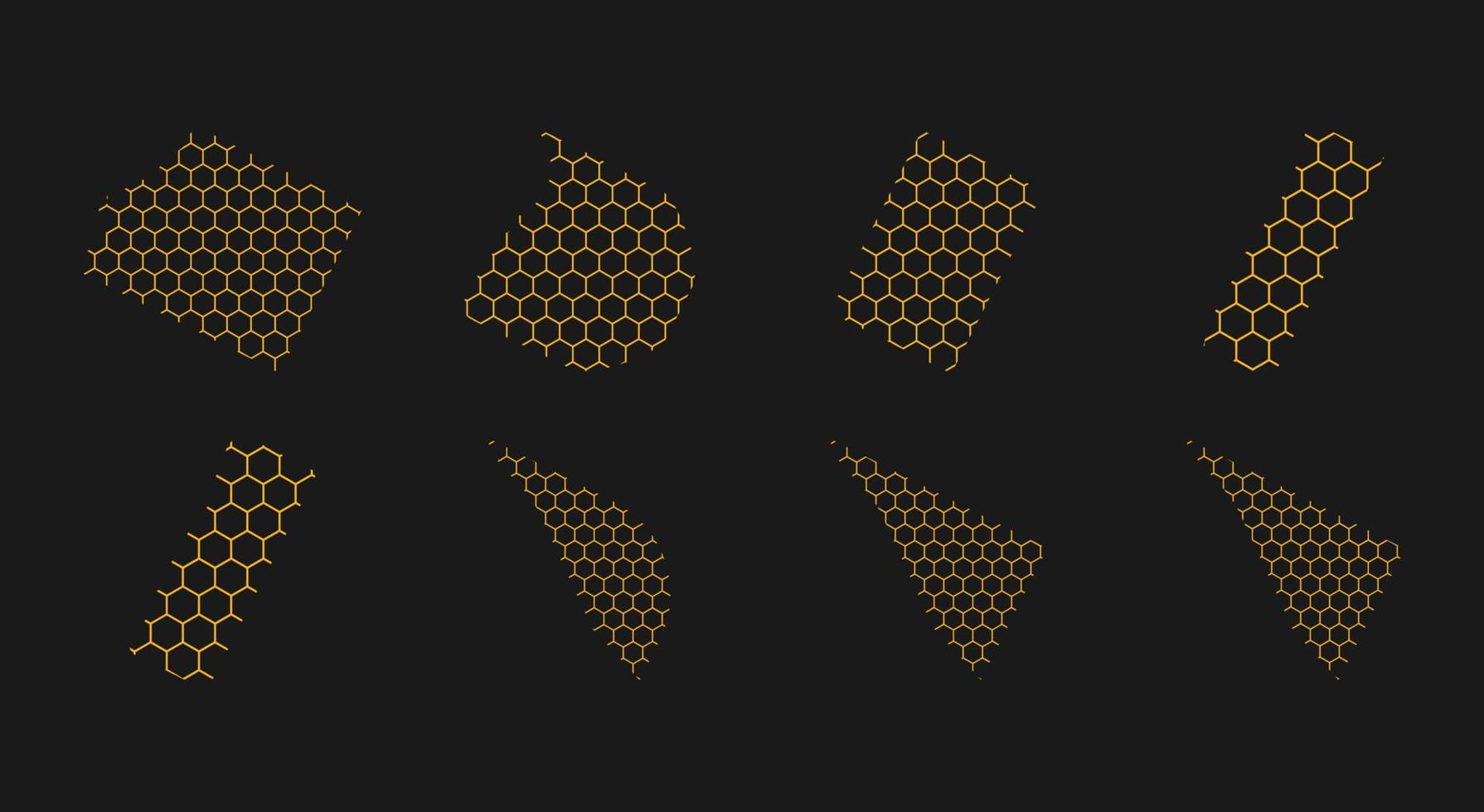 set of honeycomb abstract shape. Hexagonal elements vector