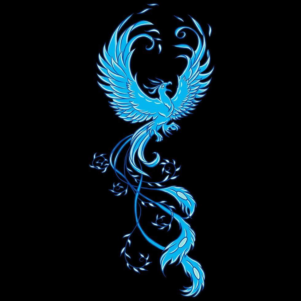 Illustrasi vector graphic of phoenix blue