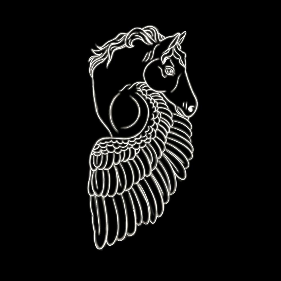 Illustration vector graphic of winged horse
