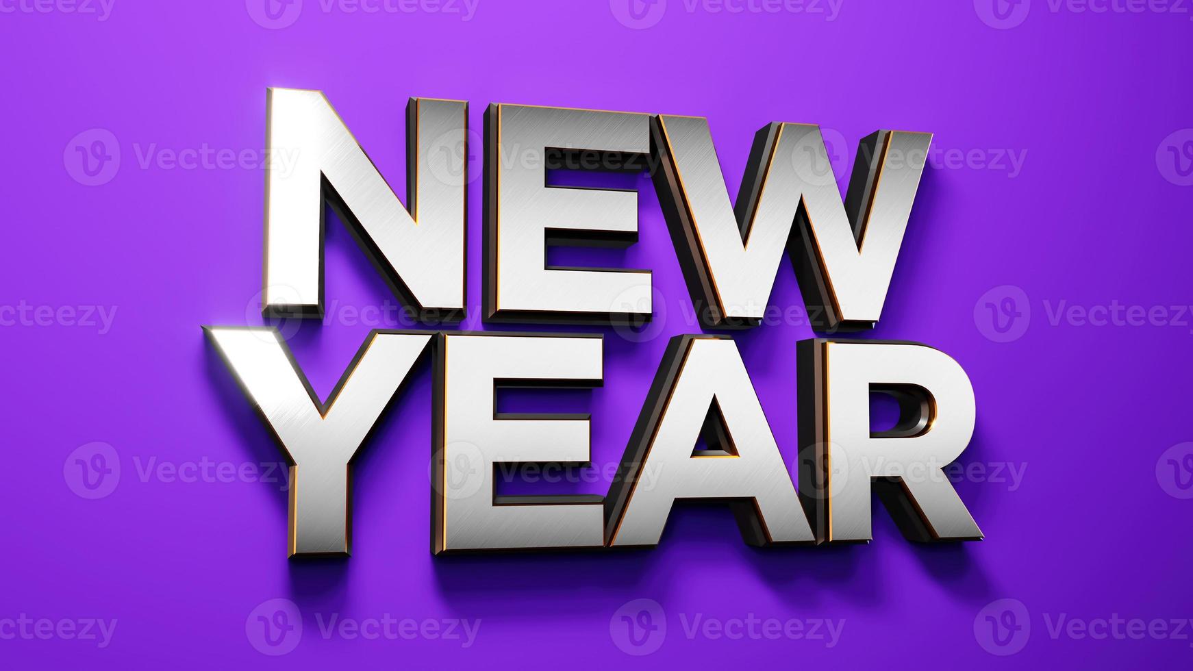 New Year 2022 3d typography silver gold bright background 3d illustration photo